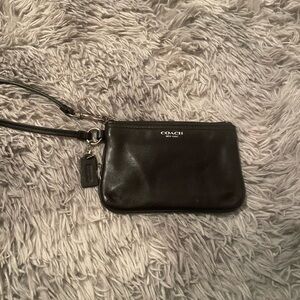 Coach Black Leather Wristlet